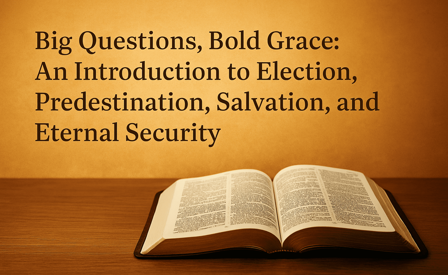 Big Questions, Bold Grace: Understanding Election, Predestination, Salvation, and Eternal Security in the Bible