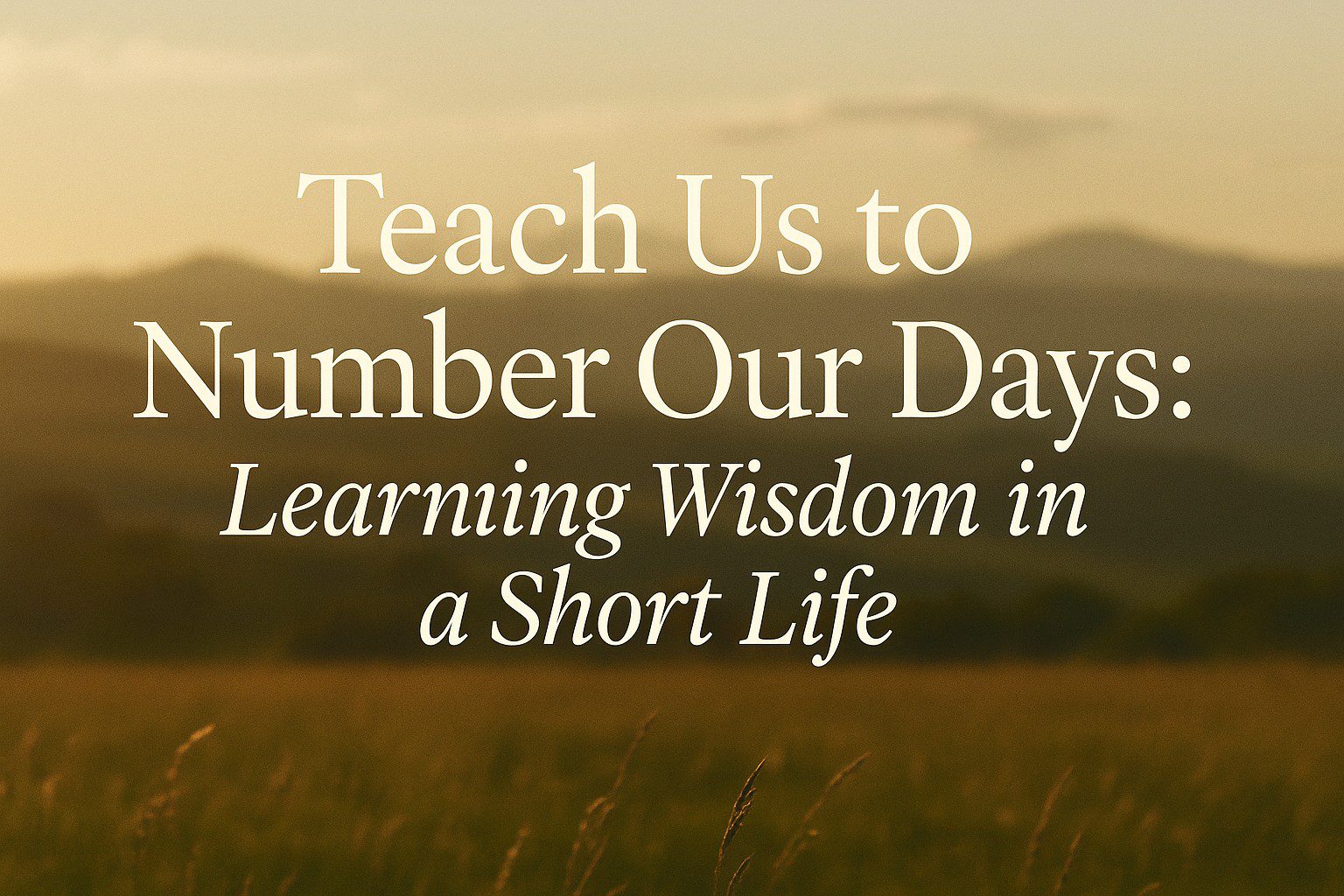 Teach Us to Number Our Days: Learning Wisdom in a Short Life