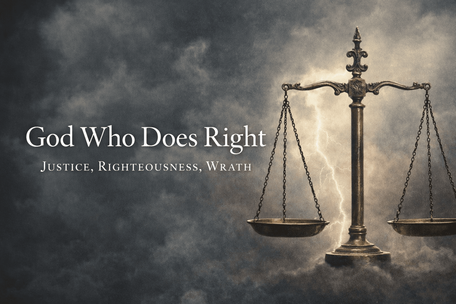 God Who Does Right: Justice, Righteousness, Wrath 3 God Who Does Right: Justice, Righteousness, Wrath